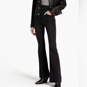 Frame Denim Black High-Rise Flare Jeans